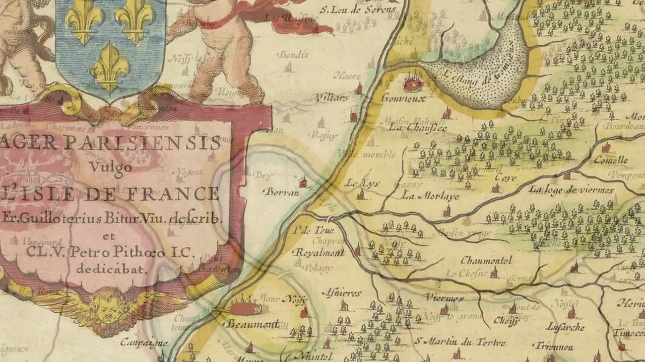 イル・ド・フランスの地図 } フランスの古い地図: ゴネス